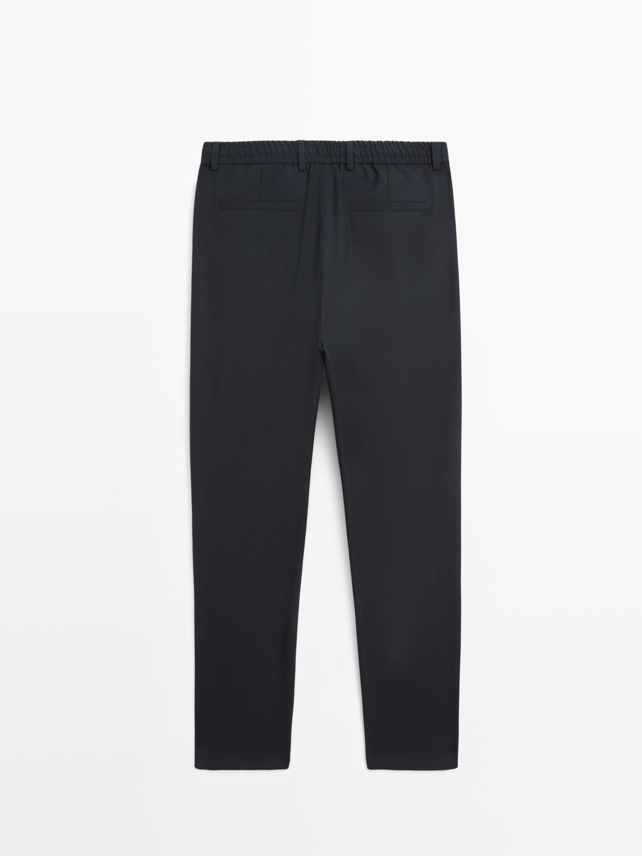 Pantalon structuré en laine froide